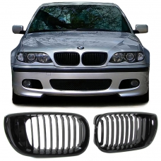 BMW E46 sedana/touringa (01-05) priekšējās restes, melnas/glancētas