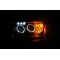 Jeep Grand Cherokee (99-05) priekšējie lukturi, eņģeļ acis, melni