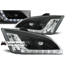 Ford Focus (04-08) priekšējie LED Dayline lukturi, melni