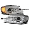 Renault Megane (96-99)/Scenic (96-99) priekšējie lukturi, LED dayline + LED pagriezieni, hromēti