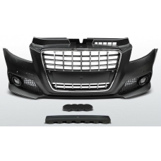 Audi A3 8P Sportback (08-12) priekšējais bamperis, melns/hromēts S8 style ar PDC