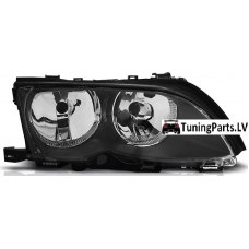 BMW E46 sedana/touringa (01-05) priekšējais lukturis, melns, labā puse