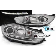 Ford Fiesta (13-16) priekšējie LED Dayline lukturi, hromēti