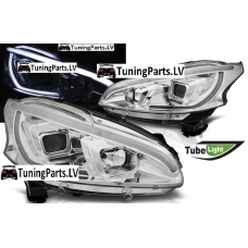 PEUGEOT 208 (12-15) priekšējie lukturi, LED dayline, hromēti