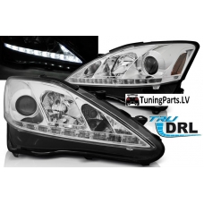 Lexus IS (06-13) priekšējie LED Dayline lukturi, hromēti, DRL
