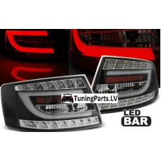 Audi A6 C6 (04-08) LED aizmugurējie lukturi, melni, 7 PIN