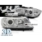BMW E90/E91 (05-08) priekšējie lukturi, 3D LED eņģeļ acis, hromēti