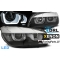 BMW X1 E84 (12-14) priekšējie lukturi, LED dayline, DRL, melni xenona