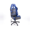 Biroja krēsls bez roku balstiem, ādas imitācijas, melns/zils
