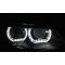 BMW E92/E93 (06-10) priekšējie lukturi, 3D LED eņģeļ acis, melni, Xenona, DRL