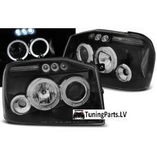 Nissan Frontier (01-04) priekšējie lukturi, eņģeļacis, melni