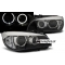 BMW X1 E84 (09-12) priekšējie lukturi, LED eņģeļacis, melni