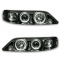 Opel Vectra B (99-02) priekšējie lukturi, eņģeļ acis, melni