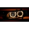 Opel Vectra B (99-02) priekšējie lukturi, eņģeļ acis, melni