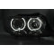 BMW E90/E91 (05-11) priekšējie lukturi, LED eņģeļ acis, LED pagriezienu rādītāji, melni