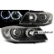 BMW E90/E91 (05-11) priekšējie lukturi, LED eņģeļ acis, melni