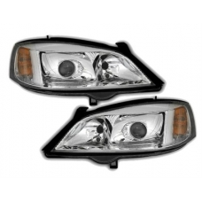 Opel Astra G (98-04) priekšējie lukturi, hromēti, xenona