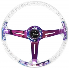 Stūre, akrila, 350mm, 70mm iznesums, caurspīdīga ar neochrome spieķiem, SLIDE Stūre, akrila, 350mm, 70mm iznesums, caurspīdīga ar neochrome spieķiem, SLIDE