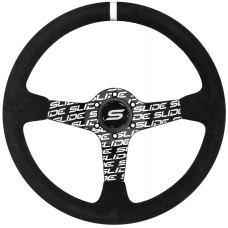 Stūre, zamšādas, 350mm, 90mm iznesums, melna ar baltu strīpu un style 2 spieķiem, SLIDE Stūre, zamšādas, 350mm, 90mm iznesums, melna ar baltu strīpu un style 2 spieķiem, SLIDE