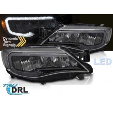 Subaru WRX (08-14) FULL LED TUBE DRL priekšējie lukturi, melni SEQ WL