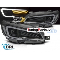 Subaru WRX (14-22) FULL LED TUBE DRL priekšējie lukturi, melni SEQ WL