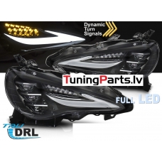Toyota GT86 (12-21) FULL LED DRL priekšējie lukturi, dinamiskie pagriezieni, gaismas sveiciena funkcija, melni Toyota GT86 (12-21) FULL LED DRL priekšējie lukturi, dinamiskie pagriezieni, gaismas sveiciena funkcija, melni