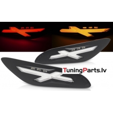 VESPA SPRINT / PRIMAVERA 150cc aizmugurējie LED pagriezienu lukturi + gabarītu lukturi, melni