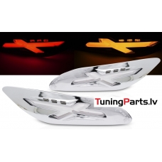 VESPA SPRINT / PRIMAVERA 150cc aizmugurējie LED pagriezienu lukturi + gabarītu lukturi, hromēti