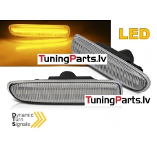 BMW E46 LED sānu pagriezieni, dinamiskie, balti