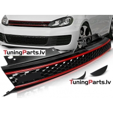VW Golf 6 priekšējā reste melna/sarkanas līnijas GTI style