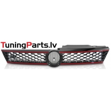 VW Jetta (11-14) priekšējā reste GLI Style melna/glancēta, sarkanas līnijas