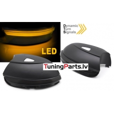 VW Beetle (11-14), Jetta (11-14), Passat B7 (10-14), Passat CC (08-12), Scirocco (08-14) LED pagriezienu rādītāji spogulī, tonēti, dinamiskie