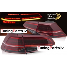VW Golf 7 (13-19) aizmugurējie LED lukturi SEQ, sarkani