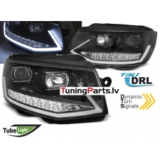 VW T6 (15-19) priekšējie lukturi LED TUBE DRL, dinamiskie pagriezieni, melni VW T6 (15-19) priekšējie lukturi LED TUBE DRL, dinamiskie pagriezieni, melni