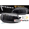 VW Golf 7 (17-19) priekšējie lukturi LED DRL, dinamiskie pagriezieni, gaismas sveiciena funkcija, melni