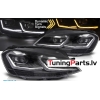 VW Golf 7 (13-17) priekšējie lukturi LED DRL, dinamiskie pagriezieni, melni, sudraba līnijas