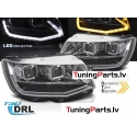VW T6 (15-19) priekšējie lukturi FULL LED, LED dayline, DRL + LED pagriezieni, hromēti SEQ