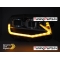 VW T6 (15-19) priekšējie lukturi FULL LED, LED dayline, DRL + LED pagriezieni, melni SEQ
