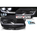VW T6 (15-19) priekšējie lukturi FULL LED DRL, melni