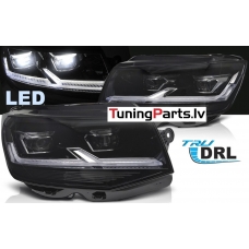 VW T6 (15-19) priekšējie lukturi FULL LED DRL, melni