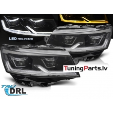 VW T6.1 (20-24) FULL LED priekšējie lukturi DRL, melni