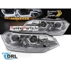 VW Polo VI 2G (17-21) priekšējie LED DRL lukturi, dinamiskie pagriezieni, hromēti