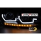 VW Polo VI 2G (17-21) priekšējie LED DRL lukturi, dinamiskie pagriezieni, melni
