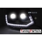 VW T5 (10-15) priekšējie FULL LED DRL lukturi, dinamiskie pagriezieni, melni