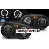 VW Golf 4 priekšējie lukturi, CCFL eņģeļ acis, melni