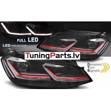 VW Golf 7 (12-17) priekšējie FULL LED DRL lukturi, dinamiskie pagriezieni, gaismas sveiciena funkcija VW Golf 7 (12-17) priekšējie FULL LED DRL lukturi, dinamiskie pagriezieni, gaismas sveiciena funkcija
