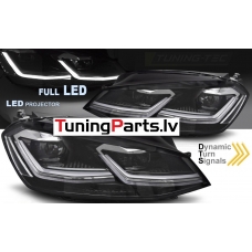 VW Golf 7 (12-17) priekšējie FULL LED DRL lukturi, dinamiskie pagriezieni, gaismas sveiciena funkcija, silver line VW Golf 7 (12-17) priekšējie FULL LED DRL lukturi, dinamiskie pagriezieni, gaismas sveiciena funkcija, silver line
