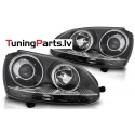 VW Golf 5 (03-09) priekšējie lukturi GTI, melni, H7/xenons