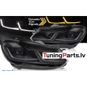 VW Golf 6 (08-12) priekšējie LED DRL lukturi, dinamiskie pagriezieni, melni
