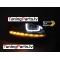 VW Golf 7 (13-17) priekšējie lukturi LED DRL, dinamiskie pagriezieni, melni, sarkanas līnijas